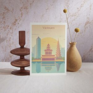 affiche vietnam entre 2 vases