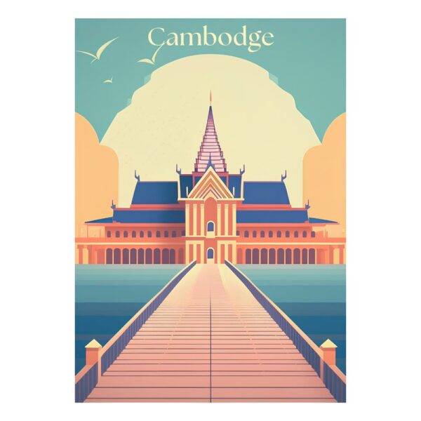 affiche vintage cambodge